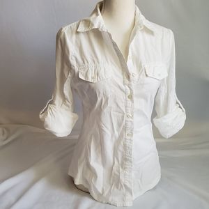 Converse One Star Button Up Shirt - White M